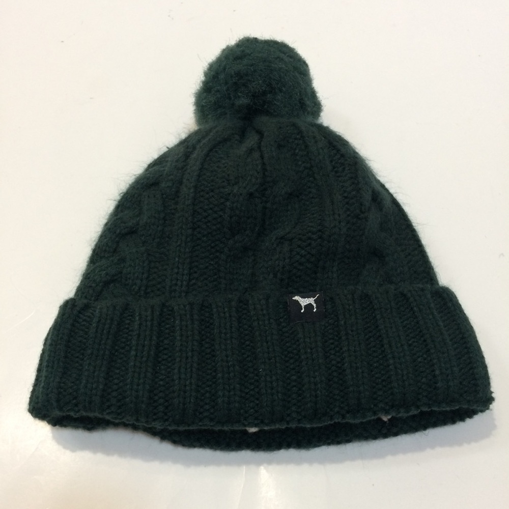 PINK Victoria's Secret Sherpa Lined Pom Pom Beanie